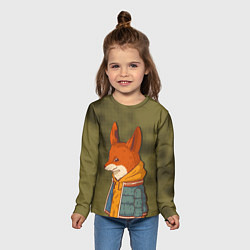 Лонгслив детский Хитрый лис в куртке, цвет: 3D-принт — фото 2