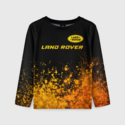 Лонгслив детский Land Rover - gold gradient: символ сверху, цвет: 3D-принт