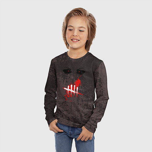 Детский лонгслив Черные глаза / 3D-принт – фото 3