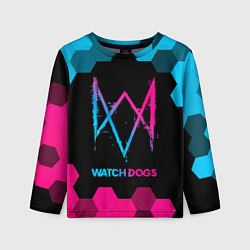 Лонгслив детский Watch Dogs - neon gradient, цвет: 3D-принт