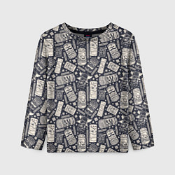 Лонгслив детский Маски деревянные, цвет: 3D-принт