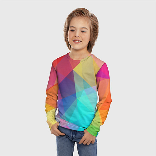 Детский лонгслив Нежный разноцветный фон / 3D-принт – фото 3