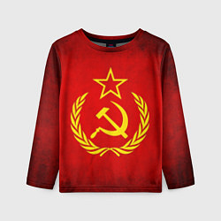 Лонгслив детский СССР - старый флаг, цвет: 3D-принт