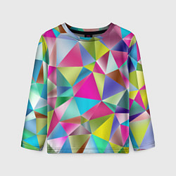 Лонгслив детский Радужные трехмерные треугольники, цвет: 3D-принт