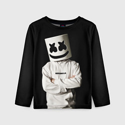 Лонгслив детский Marshmello на чёрном фоне, цвет: 3D-принт