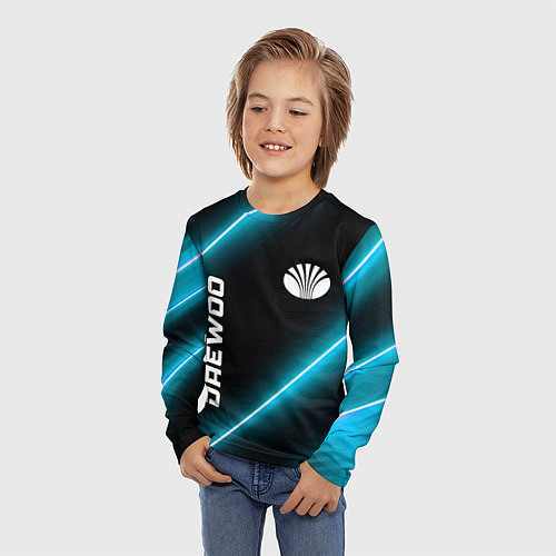 Детский лонгслив Daewoo неоновые лампы / 3D-принт – фото 3