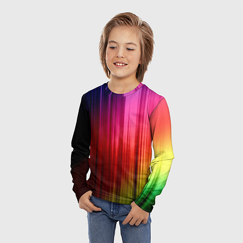 Детский лонгслив Цветной спектр / 3D-принт – фото 3