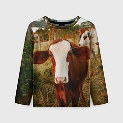Лонгслив детский Милая коровка, цвет: 3D-принт