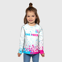 Лонгслив детский One Piece neon gradient style: символ сверху, цвет: 3D-принт — фото 2