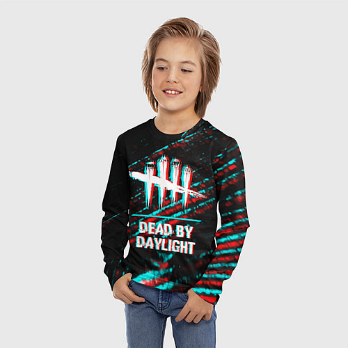Детский лонгслив Dead by Daylight в стиле glitch и баги графики на / 3D-принт – фото 3