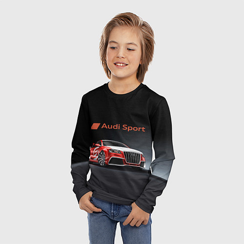 Детский лонгслив Audi sport - racing team / 3D-принт – фото 3