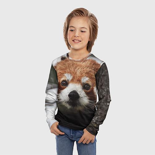 Детский лонгслив Малая панда / 3D-принт – фото 3