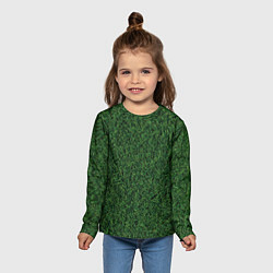 Лонгслив детский Зеленая камуфляжная трава, цвет: 3D-принт — фото 2
