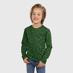 Лонгслив детский Зеленая камуфляжная трава, цвет: 3D-принт — фото 2
