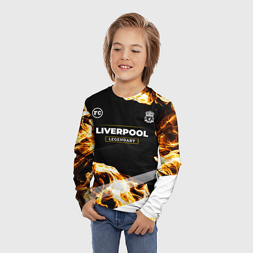 Детский лонгслив Liverpool legendary sport fire / 3D-принт – фото 3