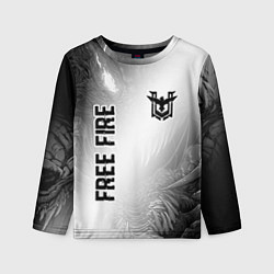 Детский лонгслив Free Fire glitch на светлом фоне: надпись, символ