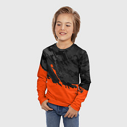 Лонгслив детский Black & Orange, цвет: 3D-принт — фото 2