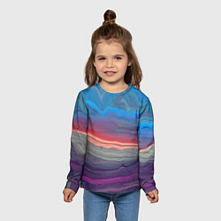 Лонгслив детский Цветной переливающийся абстрактный песок, цвет: 3D-принт — фото 2