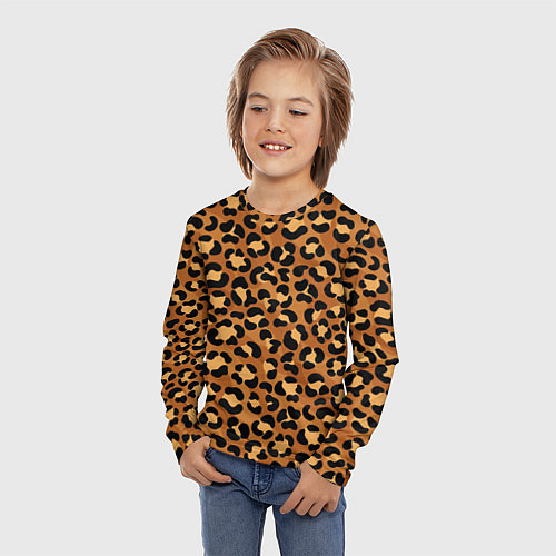 Детский лонгслив Леопардовый цвет / 3D-принт – фото 3