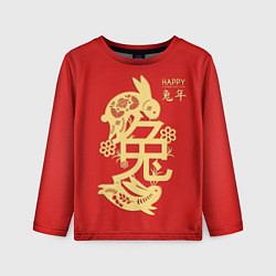 Лонгслив детский Red rabbits, happy chinese new year, цвет: 3D-принт