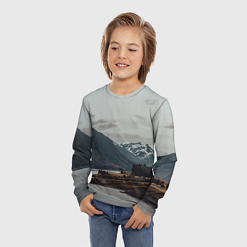 Детский лонгслив Островoк на озере / 3D-принт – фото 3