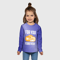 Лонгслив детский Бесплатный Wi-Fi навсегда, цвет: 3D-принт — фото 2