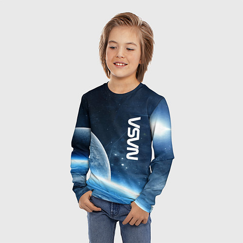 Детский лонгслив Космическое пространство - NASA / 3D-принт – фото 3