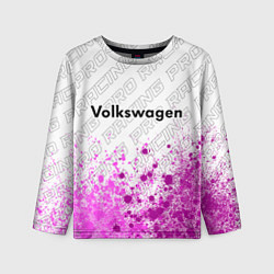 Лонгслив детский Volkswagen pro racing: символ сверху, цвет: 3D-принт
