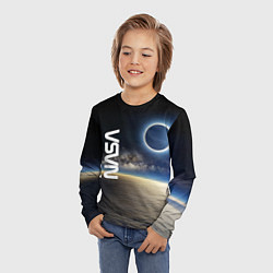 Лонгслив детский Солнечное затмение в открытом космосе, цвет: 3D-принт — фото 2