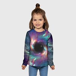 Лонгслив детский Разноцветное космическое завихрение, цвет: 3D-принт — фото 2