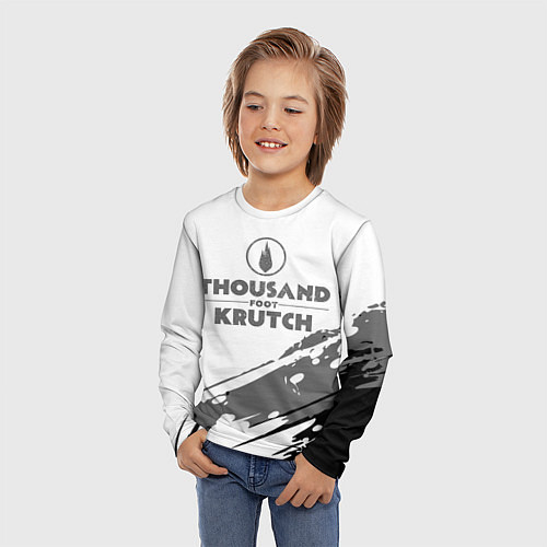Детский лонгслив Thousand Foot Krutch логотип / 3D-принт – фото 3