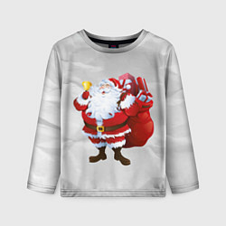 Лонгслив детский Санта Клаус и колокольчик, цвет: 3D-принт