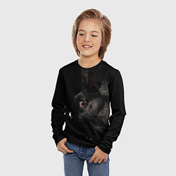 Лонгслив детский Чёрный большой кролик, цвет: 3D-принт — фото 2