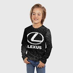 Лонгслив детский Lexus с потертостями на темном фоне, цвет: 3D-принт — фото 2