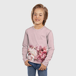 Лонгслив детский Нежные розовые цветы в букете, цвет: 3D-принт — фото 2