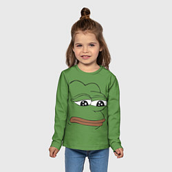 Лонгслив детский Лягушонок Pepe грустит, цвет: 3D-принт — фото 2