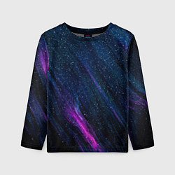 Лонгслив детский Звёздное абстрактное фиолетовое небо, цвет: 3D-принт