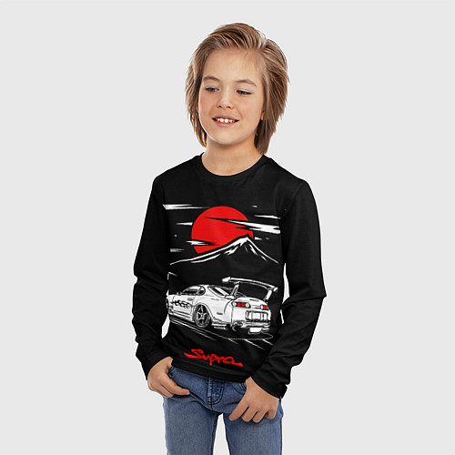 Детский лонгслив Тойота супра - JDM Style / 3D-принт – фото 3