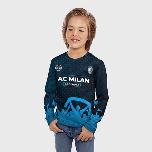 Детский лонгслив AC Milan legendary форма фанатов / 3D-принт – фото 3