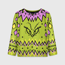 Лонгслив детский Новогодний свитер Гринча, цвет: 3D-принт