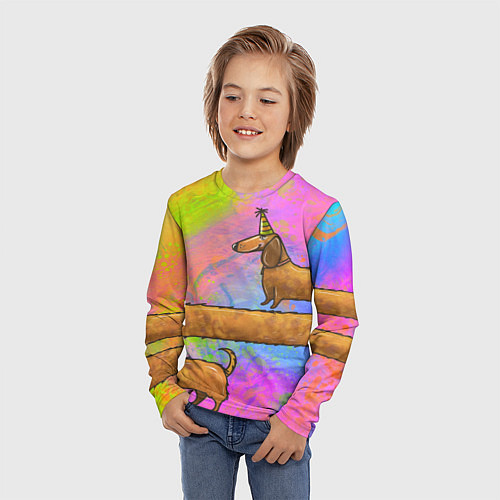 Детский лонгслив Очень-очень длинная такса / 3D-принт – фото 3