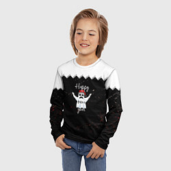 Лонгслив детский Новогодний призрак в красной шапке, цвет: 3D-принт — фото 2