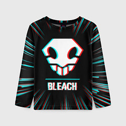 Лонгслив детский Символ Bleach в стиле glitch на темном фоне, цвет: 3D-принт