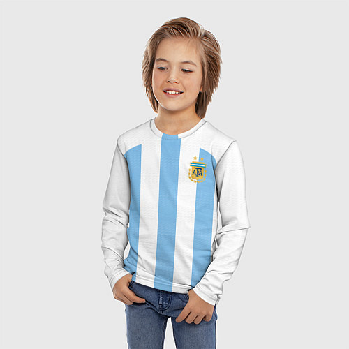 Детский лонгслив Сборная Аргентины ЧМ 2022 / 3D-принт – фото 3