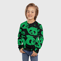 Лонгслив детский Panda green pattern, цвет: 3D-принт — фото 2