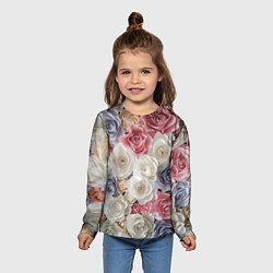 Лонгслив детский Цветы роз, цвет: 3D-принт — фото 2