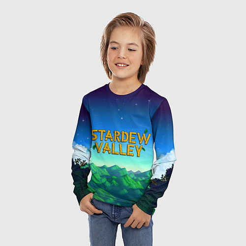 Детский лонгслив Горы Stardew Valley / 3D-принт – фото 3