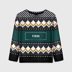 Лонгслив детский FIRM ретро свитер, цвет: 3D-принт