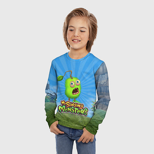 Детский лонгслив My Singin Monsters - Зерномех / 3D-принт – фото 3