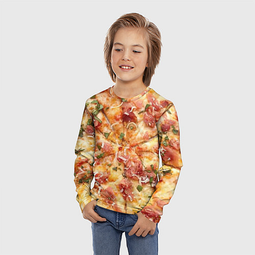 Детский лонгслив Вкусная пицца / 3D-принт – фото 3